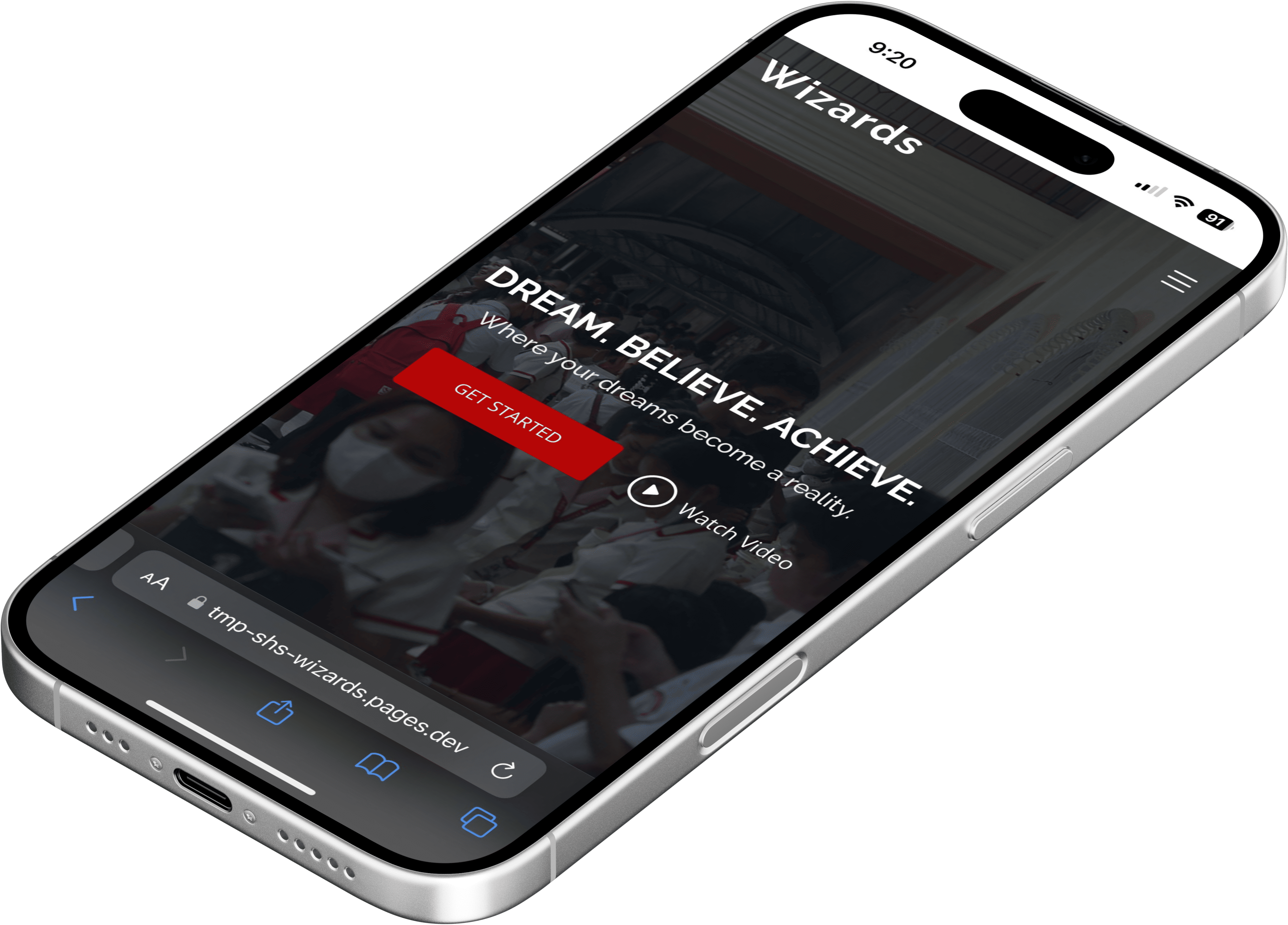 Screenshot of Wizards Homepage